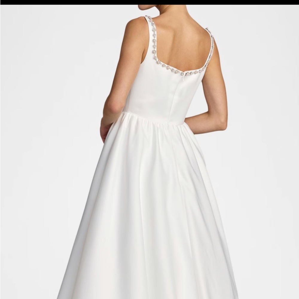 Mac Duggal White Full Skirt A-Line Bridal Gown
